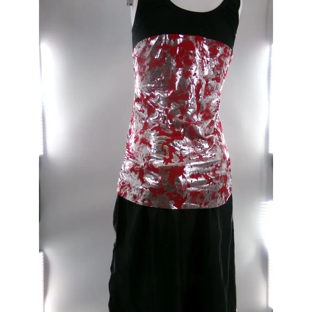 Pre-Owned Dance Costume XL Child Red Dansco Jazz Tap Clogging Hip Hop Metallic